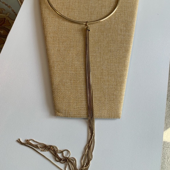 Super long tassel choker. Real Housewives vibe. Gold tone. Good condition. - Picture 1 of 9